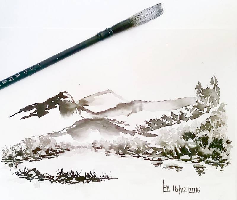 Stage de sumi e (peinture à l'encre de Chine) , pour adultes débutants  à Lambesc dans les Bouches du Rhône