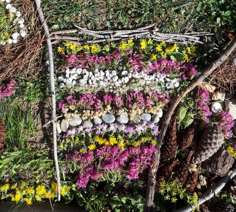 le land art, créer avec des matériaux naturels avec les enfants, déplacement en entreprises et collectivités