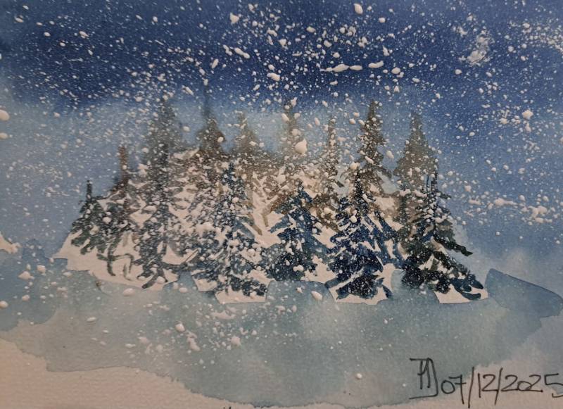 Stage d'initiation à l'aquarelle pour les adultes débutants à Lambesc : créations de nos cartes de Noël