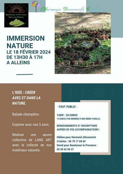 Immersion nature : Land Art enfants et adultes à Alleins proche Salon de Provence