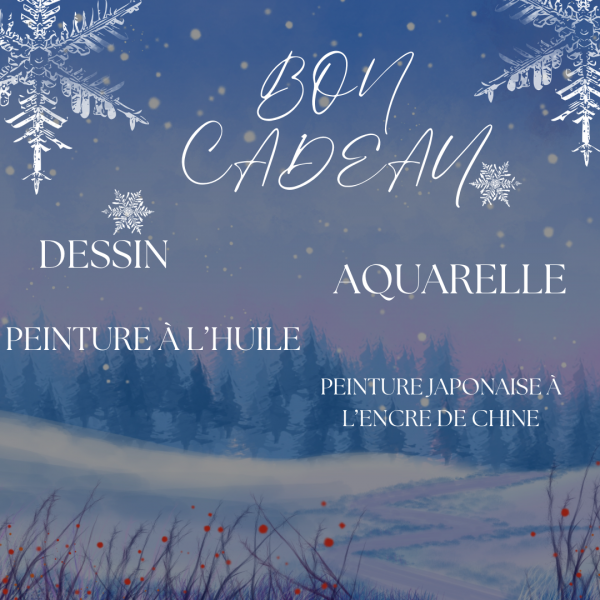 Bon Cadeau  de dessin, peinture à l'huile, aquarelle, peinture japonaise dans les Bouches-du-Rhône, à Lambesc, proche Aix-en-Provence