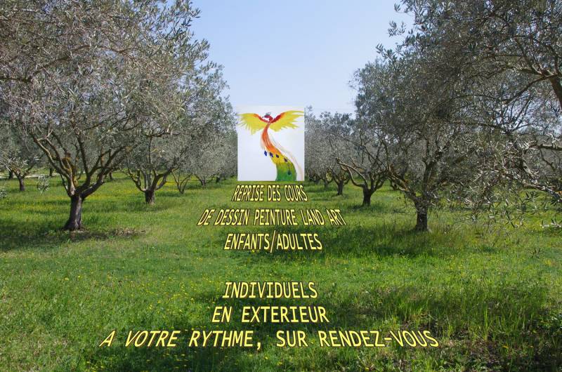 Cours de dessin, peinture, Land  Art à Lambesc, pour enfants et adultes