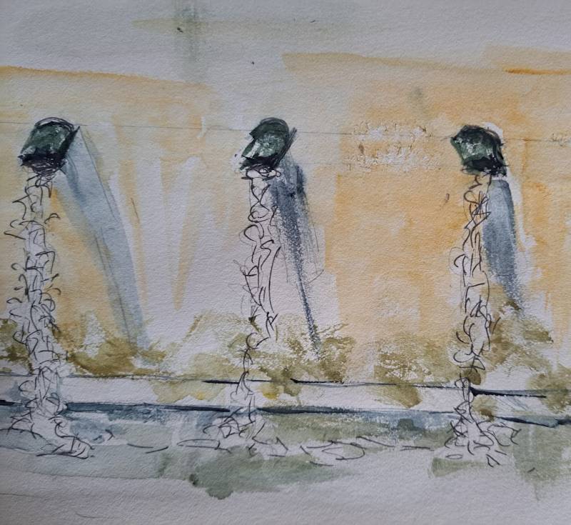 Stage d'aquarelle adultes débutants ou confirmés,  Lambesc en Carnet de Voyage : Aquarelle et Croquis aux Fontaines      