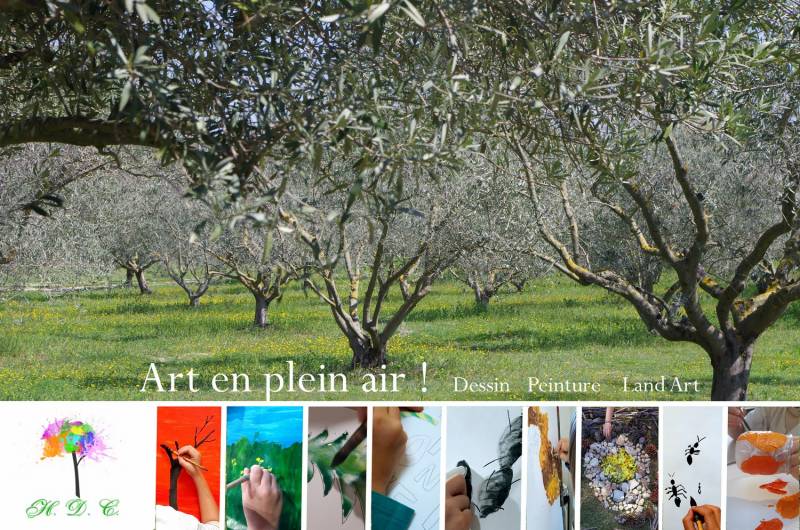 Art en plein air pour les enfants, en Dessin, Peinture, Land Art à Lambesc, en D