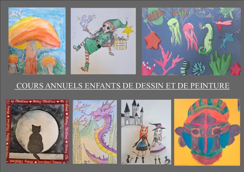 Cours annuels de dessin et de peinture pour les enfants, à partir de 6 ans, à Lambesc
